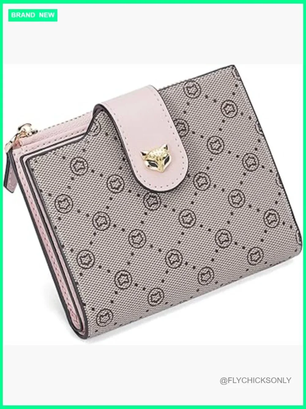 RFID Blocking Bifold Zipper Wallet Credit Card Holder with ID Window